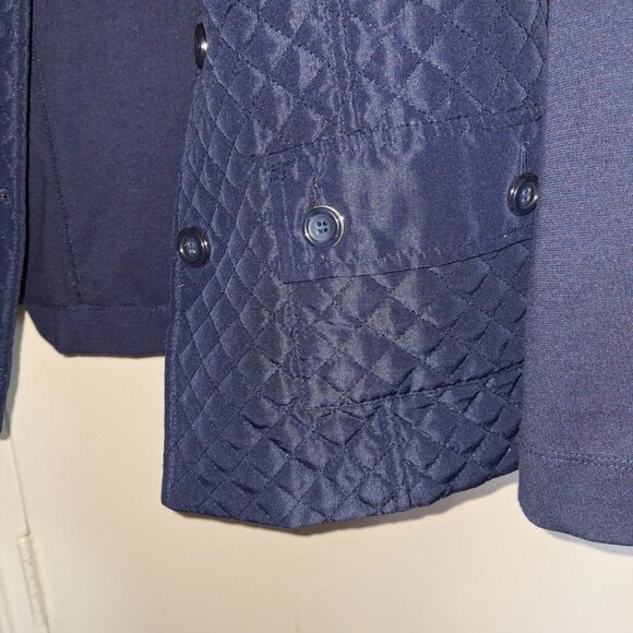 ALIA Lightweight Blue Jacket - Quilted Trim, Front Button Fastening, Patch Pocke - Picture 8 of 8